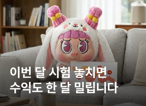 이번 달 시험 놓치면 수익도 한 달 밀립니다